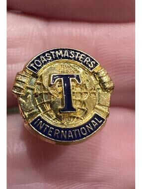 Vintage Toastmasters International Gold Tone Enamel Lapel Pin Pinback Tie Tac